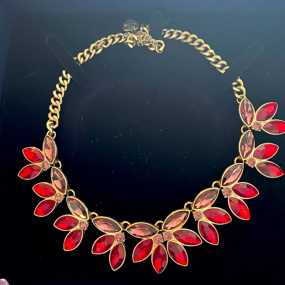 Red Stone gold necklace